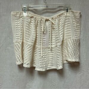 Women’s Ivory color swim suit cover up bottom only size XL crochet semi sheer